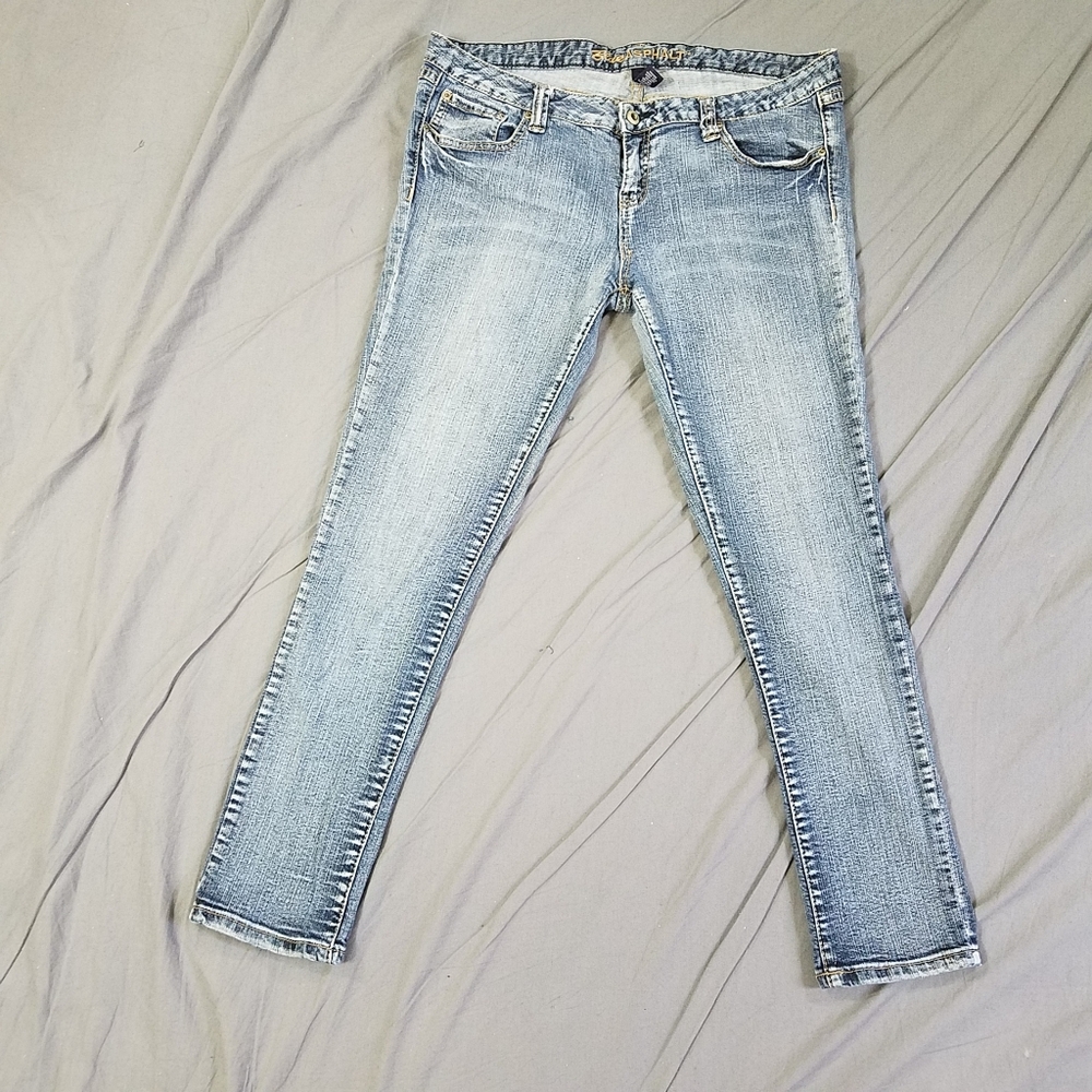 Blue Asphalt jeans sz 15 short 2% spandex faded
